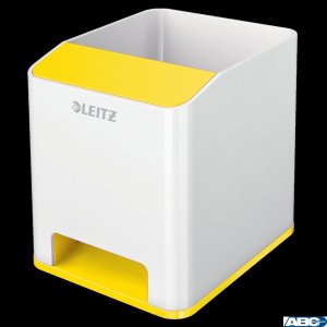 Kubek na długopisy Leitz WOW ze wzmacniaczem dźwięku, żółty 53631016