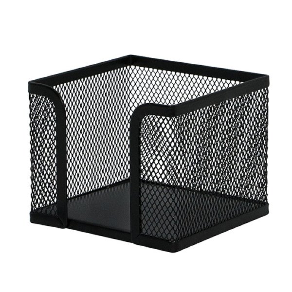 Pojemnik na karteczki Q-CONNECT Office Set, metalowy, czarny
