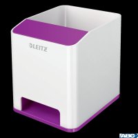 Kubek na długopisy Leitz WOW ze wzmacniaczem dźwięku, fioletowy 53631062