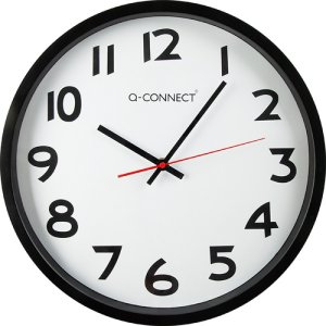 Zegar ścienny Q-CONNECT Wels, 34cm, czarny