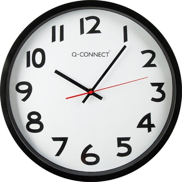 Zegar ścienny Q-CONNECT Wels, 34cm, czarny