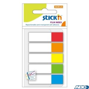 Zakładki indeksujące 45x12mm mix 5 kolorów neon STICKN 21465