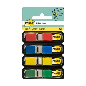 Zakładki indeksujące POST-IT® (683-4), PP, 11,9x43,1mm, 4x35 kart., mix kolorów