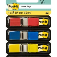 Zakładki indeksujące POST-IT® (683-4), PP, 11,9x43,1mm, 4x35 kart., mix kolorów