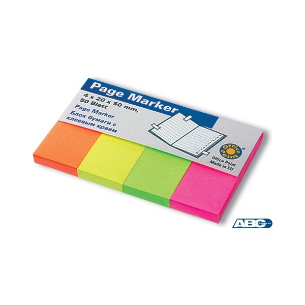 Zakładki indeksujące 50x20x4 pastelowe (4X50) OP5562004-62 KOH I NOOR