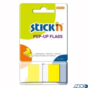 Zakładki indeksujące 45x25mm 50szt żółte podajnik STICKN 26022