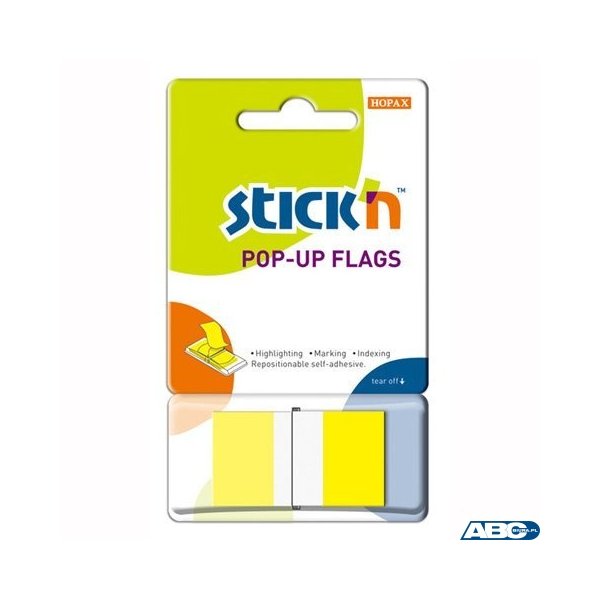Zakładki indeksujące 45x25mm 50szt żółte podajnik STICKN 26022