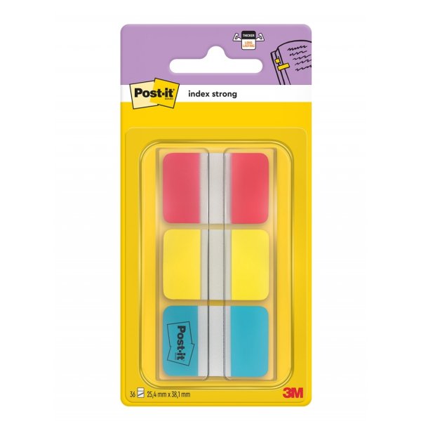 Zakładki indeksujące POST-IT® do archiwizacji (686-RYB), PP, silne, 38x25,4mm, 3x22 kart., mix kolorów