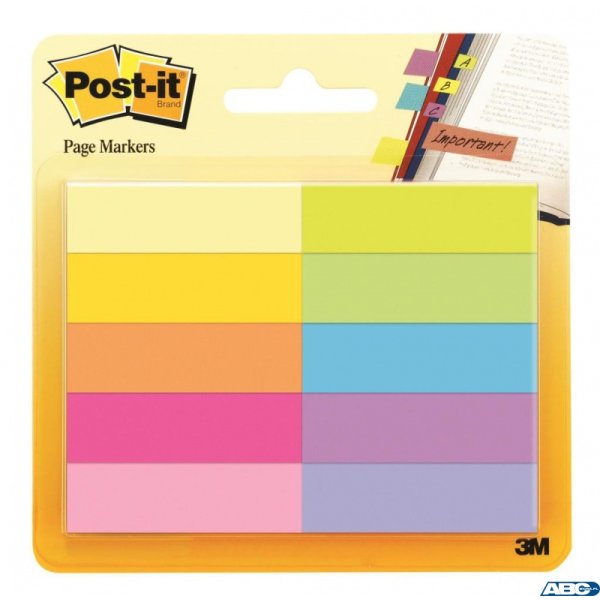 Zakładki indeksujące POST-IT_ (670-10AB), papier, 12,7x44,4mm, 10x50 kart., mix kolorów, 3M-UU011061478
