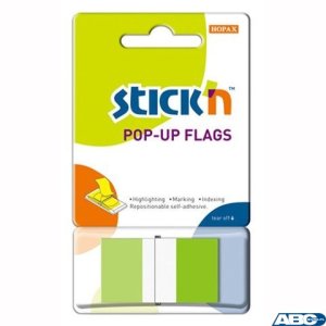 Zakładki indeksujące 45x25mm 50szt zielone podajnik STICKN 26023