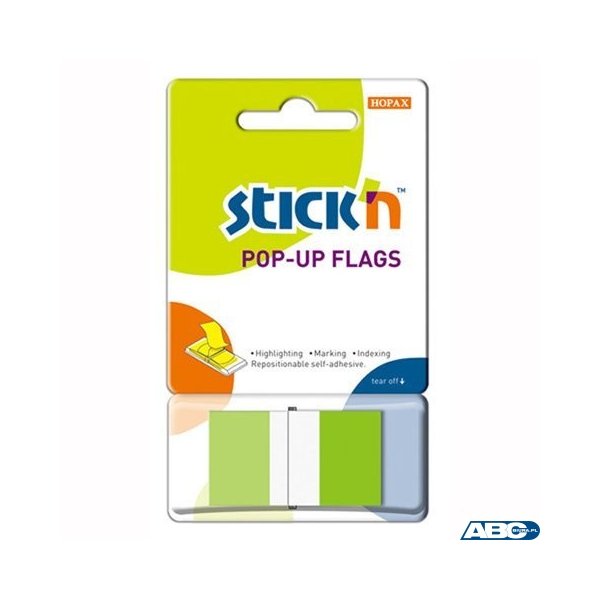 Zakładki indeksujące 45x25mm 50szt zielone podajnik STICKN 26023