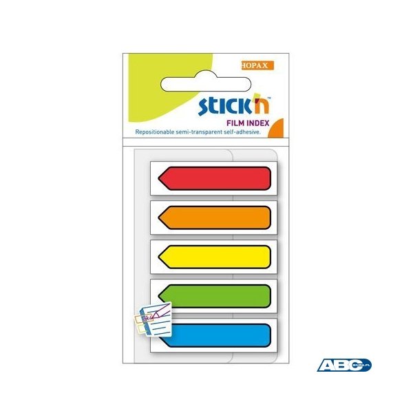 Zakładki indeksujące Strzałki 45x12mm mix 5 kolorów neon STICKN 21464