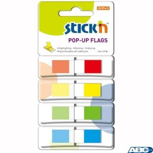 Zakładki indeksujące w podajniku 45x12mm 140 / 4 kolory STICKN 26020