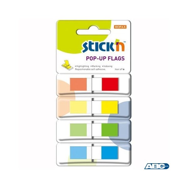 Zakładki indeksujące w podajniku 45x12mm 140/4 kolory STICKN 26020