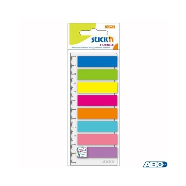 Zakładki indeksujące neon 8x 25szt.+Linijka STICKN 21345