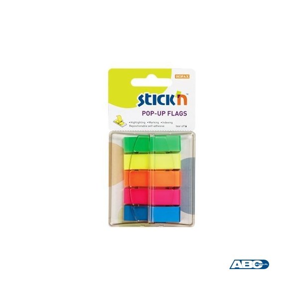 Zakładki indeksujące w podajniku mix 45x12mm (200sztuk) STICKN 26029
