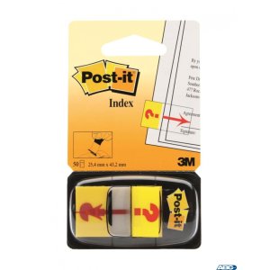 Zakładki indeksujące POST-IT_ z nadrukiem _znak zapytania_ (680-32R), PP, 25,4x43,2mm, 50 kart.