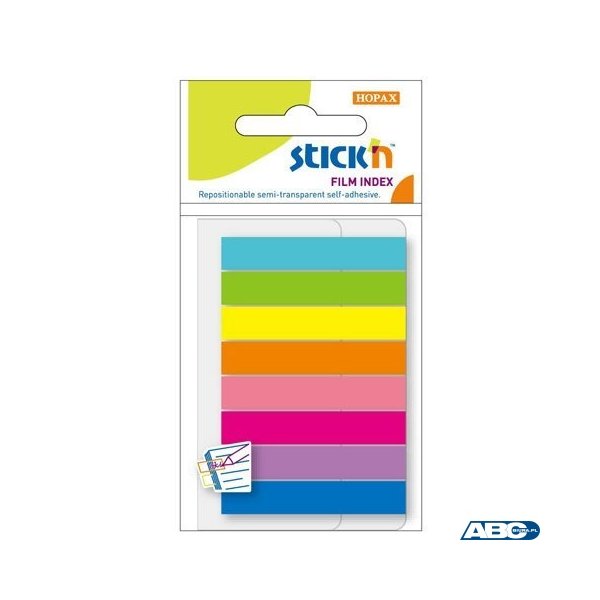 Zakładki indeksujące 45x8mm mix 8 kolorów neon STICKN 21401