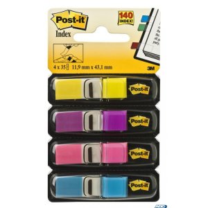 Zakładki indeksujące POST-IT 12x43mm neonowe 683-4AB 4x35szt 3M