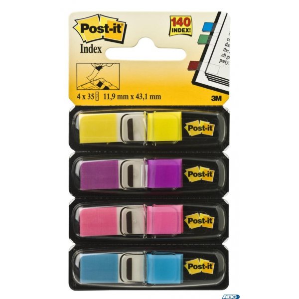 Zakładki indeksujące POST-IT 12x43mm neonowe 683-4AB 4x35szt 3M