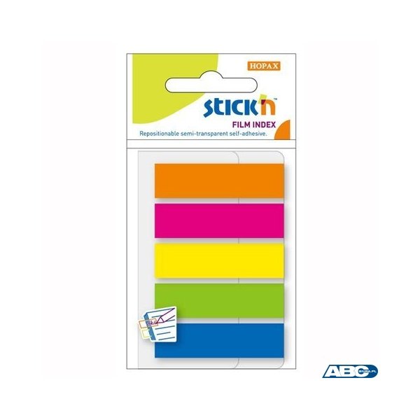 Zakładki indeksujące 45x12mm mix 5 kolorów neon STICKN 21050