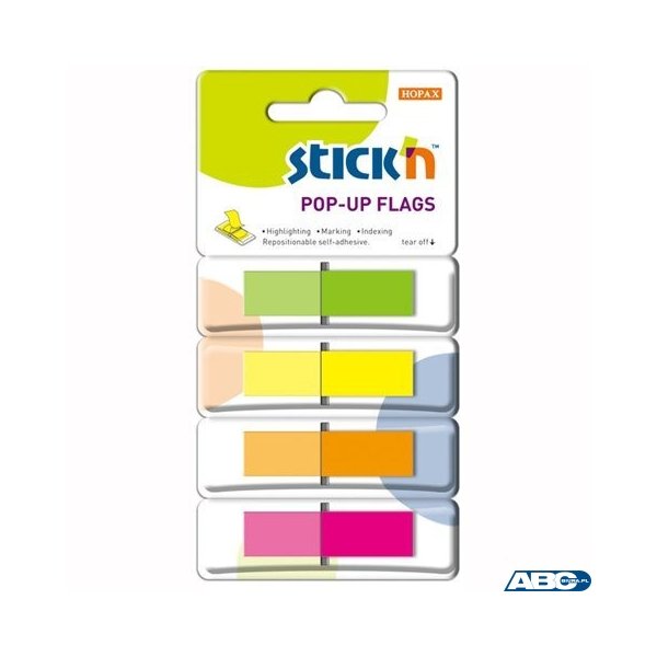 Zakładki indeksujące w podajniku 45x12mm 160/4 kolory STICKN 26017