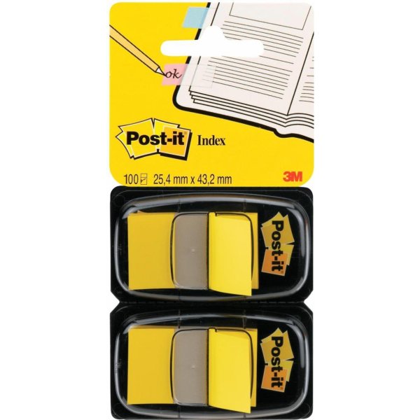 Zakładki indeksujące POST-IT® (680-Y2EU), PP, 25,4x43,2mm, 2x50 kart., żółte