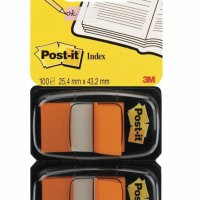 Zakładki indeksujące POST-IT® (680-O2EU), PP, 25,4x43,2mm, 2x50 kart., pomarańczowy