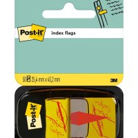 Zakładki indeksujące POST-IT® z nadrukiem „ręka+ołówek” (680-31), PP, 25,4x43,2mm, 50 kart.