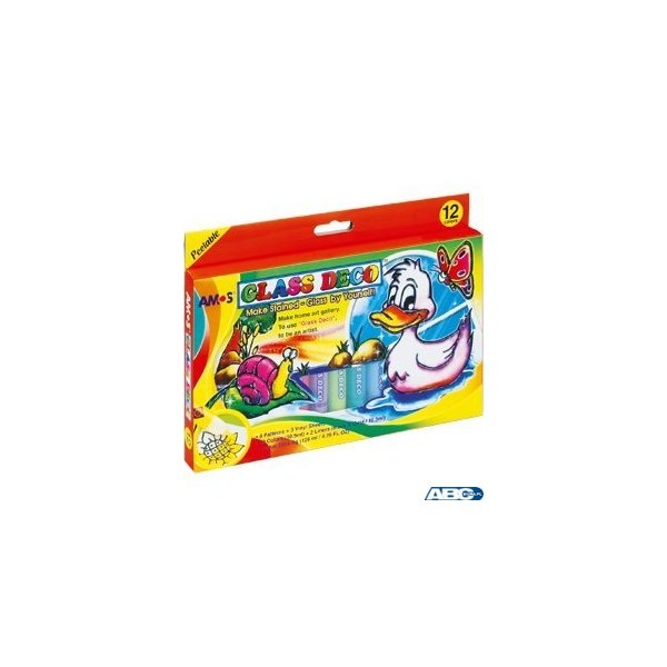 Farby witrażowe GD10P12R AMOS 12 kolorów 10,5ml 170-1045