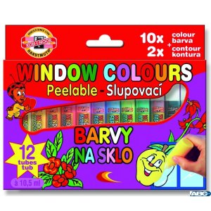 Farby witraż.10kol-2k.10,5ml 9739 KOH-I-NOR