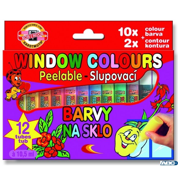 Farby witraż.10kol-2k.10,5ml 9739 KOH-I-NOR