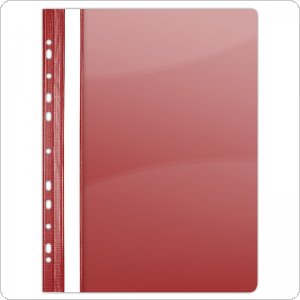 Skoroszyt DONAU, PVC, A4, twardy, 150/160mikr., wpinany, czerwony, (10szt), 1704001-04