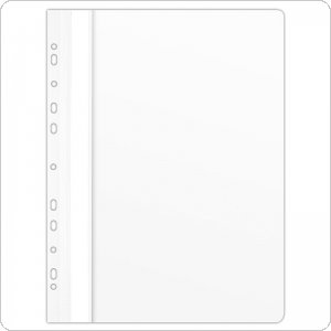 Skoroszyt DONAU, PVC, A4, twardy, 150/160mikr., wpinany, biały, (10szt), 1704001-09