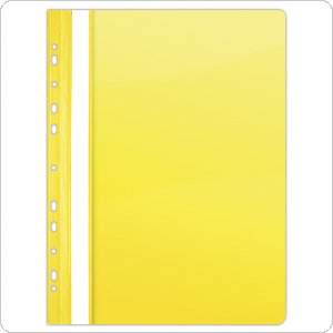Skoroszyt DONAU, PVC, A4, twardy, 150/160mikr., wpinany, żółty, (10szt), 1704001-11