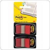 Zakładki indeksujące POST-IT (680-R2EU), PP, 25x43mm, 2x50 kart., czerwone, 3M-70005076784