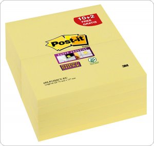Bloczek samoprzylepny POST-IT Super Sticky (655-P6SSCY-EU), 127x76xmm, 5+1x90 kart., żółty, 1 bloczek GRATIS, 3M-70005198307