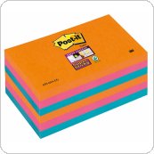 Bloczek samoprzylepny POST-IT Super Sticky (655-6SS-EG), 127x76xmm, 6x90 kart., promienne kolory, 3M-70005253300
