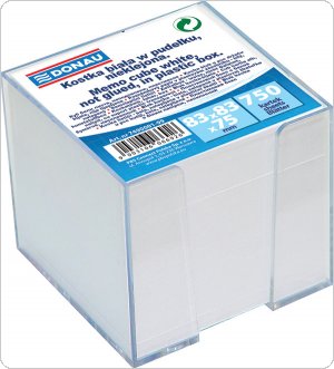 Kostka DONAU nieklejona, w pudełku, 92x92x82mm, biała, 7490001-99