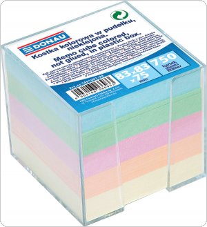 Kostka DONAU nieklejona, w pudełku, 92x92x82mm, mix kolorów, 7491001-99