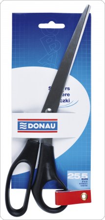Nożyczki biurowe DONAU, klasyczne, 25,5cm, czarne, 7921001PL-01