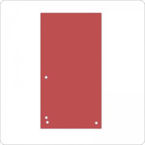 Przekładki DONAU, karton, 1/3 A4, 235x105mm, 100szt., czerwone, 8620100-04PL