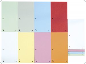 Przekładki DONAU, karton, 1/3 A4, 235x105mm, 100szt., mix kolorów, 8620100-99PL
