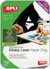 Papier fotograficzny APLI Glossy Laser Paper, A4, 160gsm, błyszczący, 100ark., AP11817