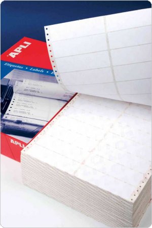 Etykiety do drukarek igłowych APLI, 88,9x36mm, 2-kolumny, prostokątne, białe, AP15