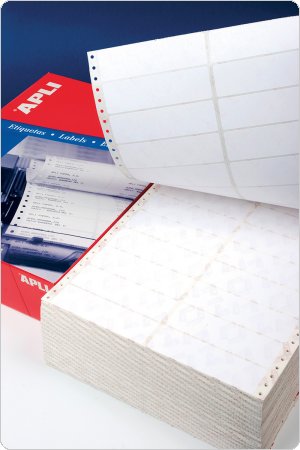 Etykiety do drukarek igłowych APLI, 88,9x36mm, 1-kolumna, prostokątne, białe, AP4