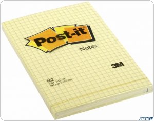 Bloczek 3M POST-IT 662 102x152mm żółte 100 kartek kratka FT510010638