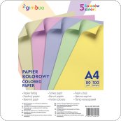 Papier kolorowy GIMBOO, A4, 100 arkuszy, 80gsm, 5 kolorów pastelowych, 14110115-99