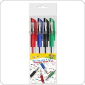 Długopis żelowy GIMBOO Classic, 0,5mm, 4 szt., zawieszka, mix kolorów, 17025414-99