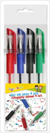 Długopis żelowy GIMBOO Classic, 0,5mm, 4 szt., zawieszka, mix kolorów, 17025414-99